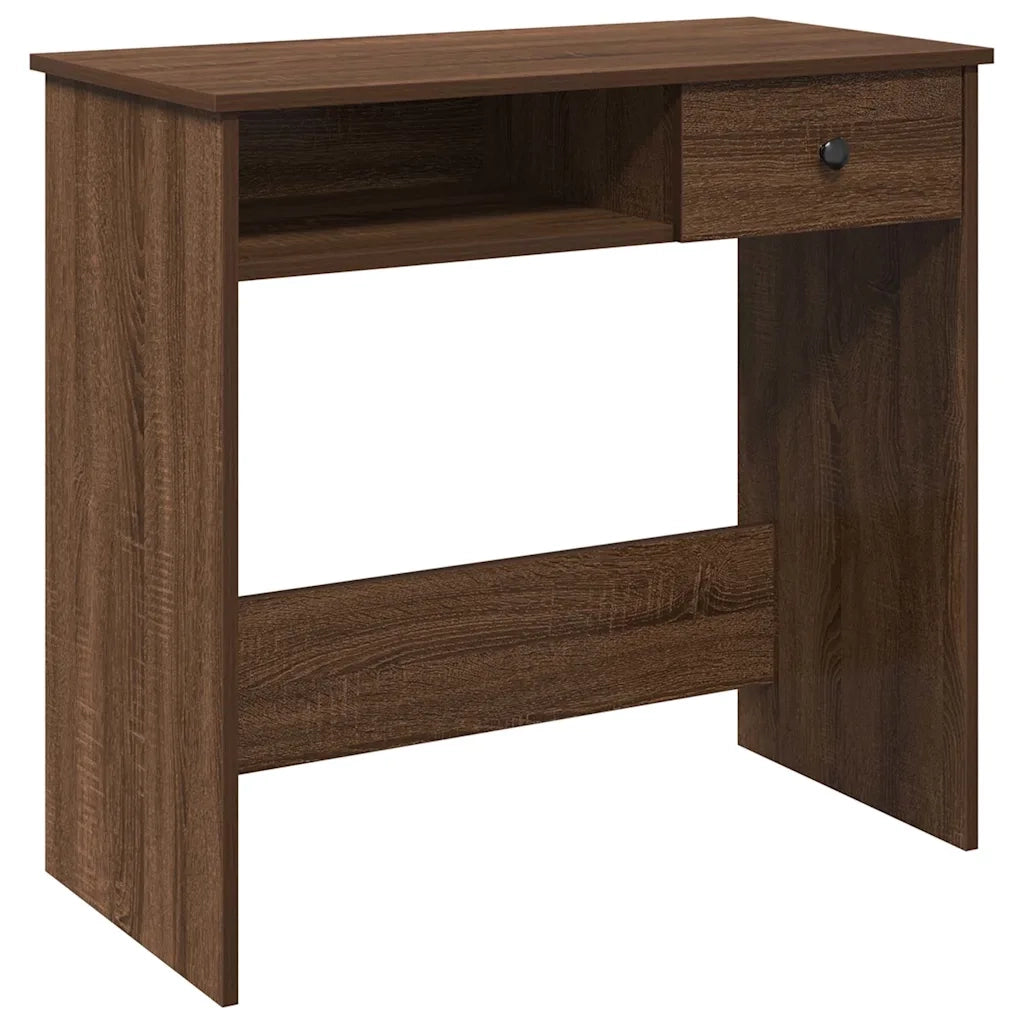 Scrivania Rovere Marrone 80x40x75 cm in Legno Multistrato 860478