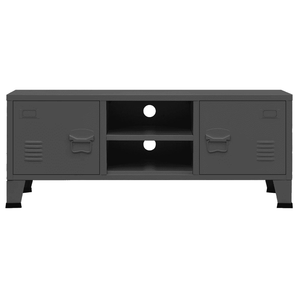 Mobile TV Industriale Antracite 105x35x42 cm in Metallo 339620