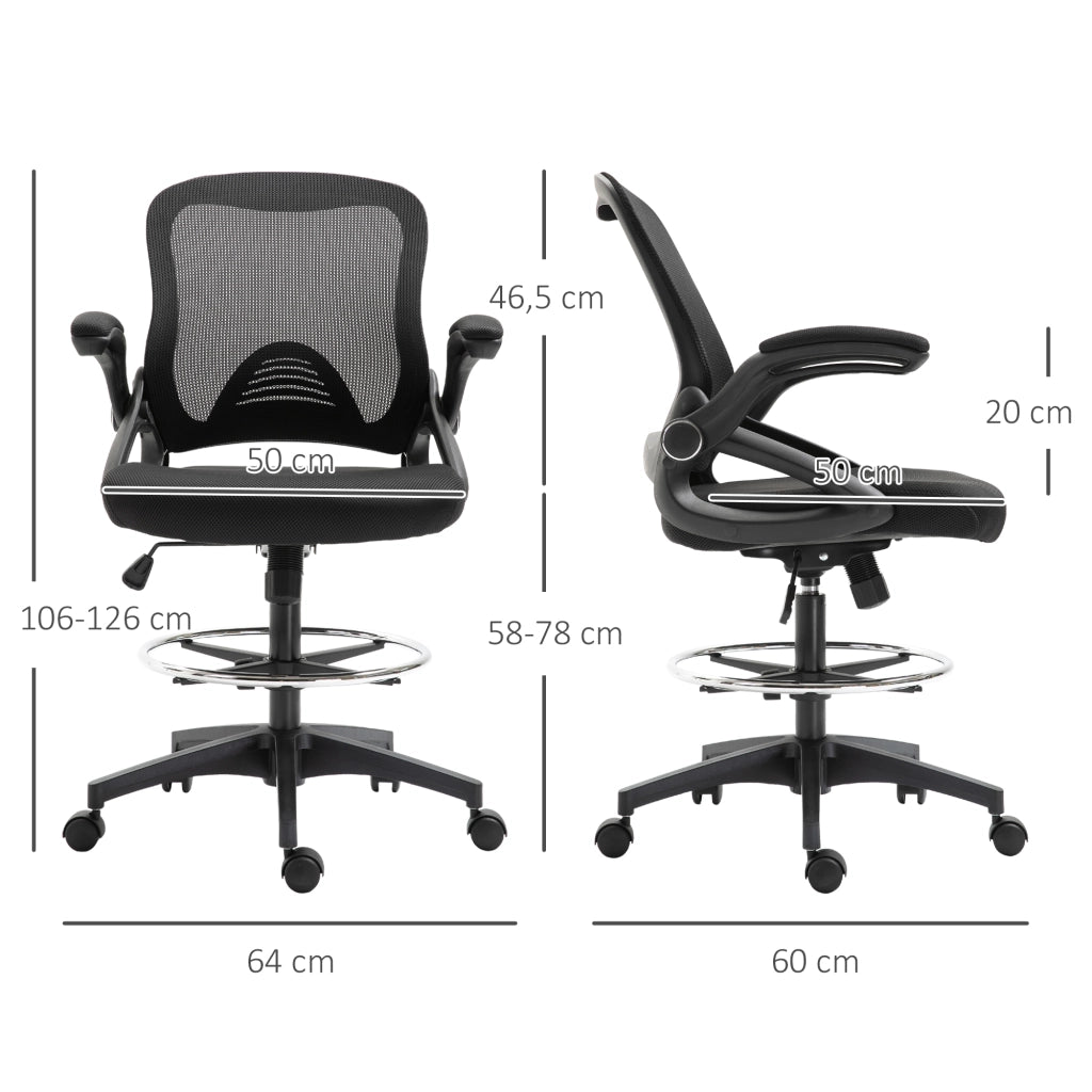Sedia da ufficio ergonomica con poggiapiedi ¨C zephmum ¨C nero