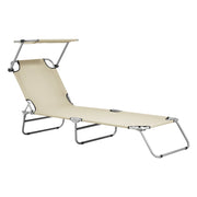 Lettino Prendisole Argozelo con Tettuccio Parasole Sdraio Portatile - Beige casa.pro