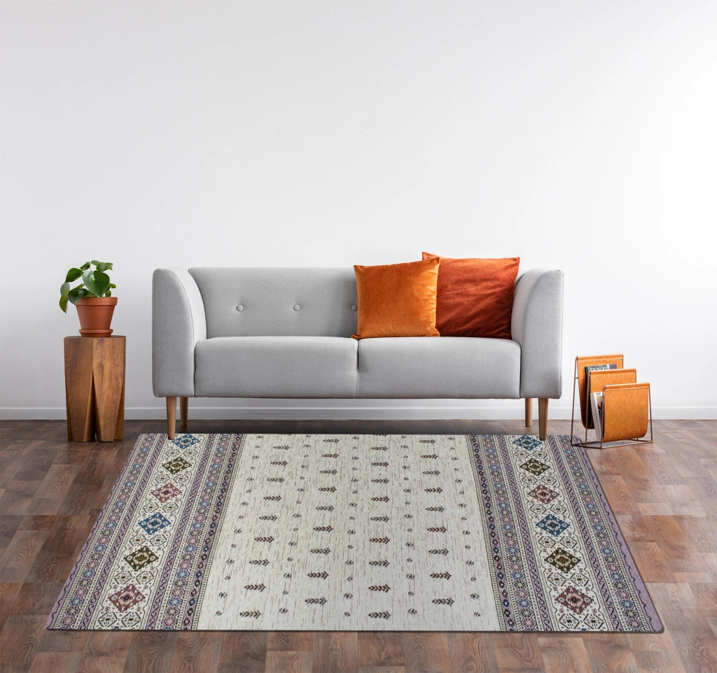 Tappeto Arredo Moderno Morbido in Ciniglia Ingresso Antiscivolo Prodotto Italiano  Soggiorno Camera Salotto Disegni Piazzati Cotone Varie Misure Grande Loom/Prugna - 160x240 cm