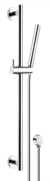 Saliscendi tutto in ottone con doccetta,flessibile cm 150 e presa acqua in ottone