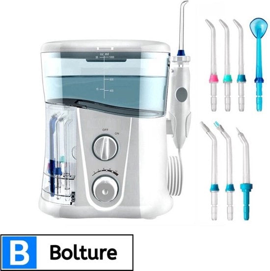 Waterflosser elettrico - Monddouche con accessori - Rimuove tartarizzazione e placca dentale - Inclusi accessori di installazione