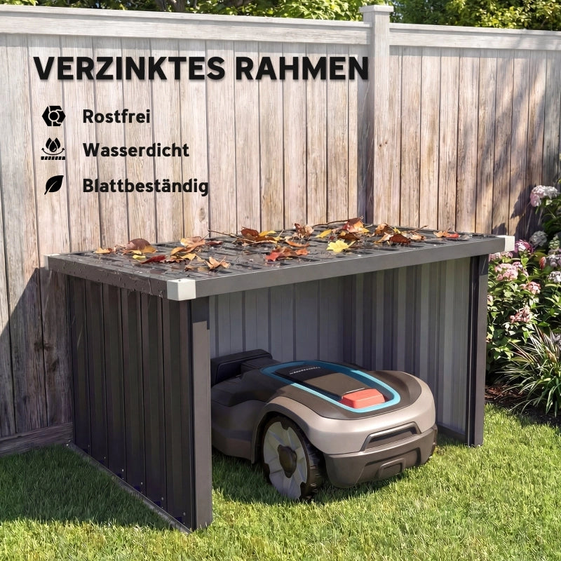 GARAGE PER RASAERBA ROBOT 108 x 86 x 62,5 cm Acciaio Grigio Scuro