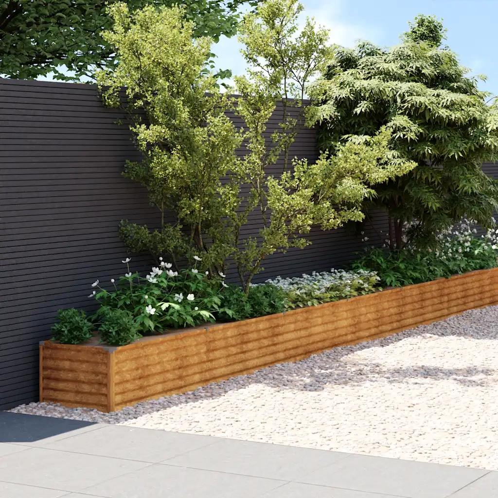 Fioriera Rialzata da Giardino 1152x50x36 cm in Acciaio Corten 151983