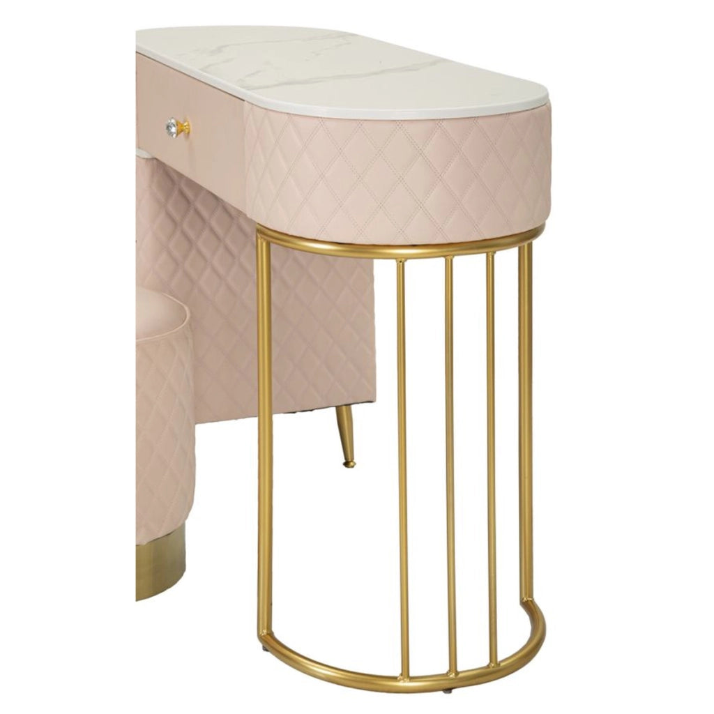 Consolle Trucco VKH22, Rosa, Legno, 120x40x75 cm