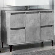 vidaXL Mobile Lavabo Grigio Cemento 80x33x60 cm in Legno Multistrato