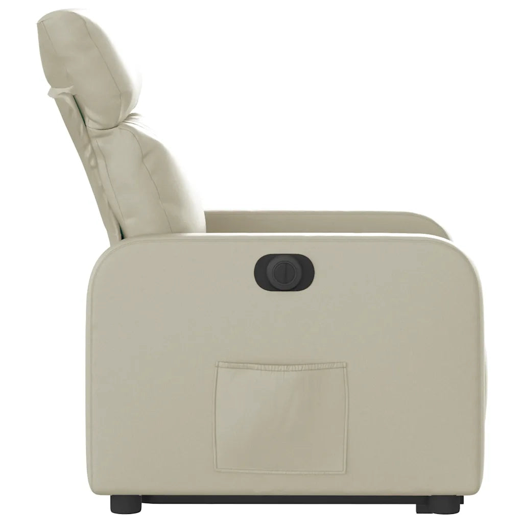Divano Sedia-Poltrona Alzapersona Reclinabile Crema in Similpelle 135615