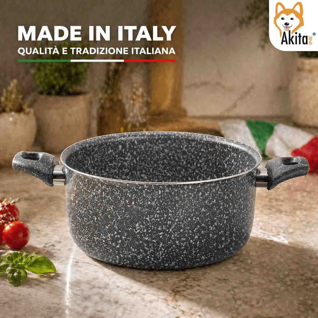 Akitaink Pentola 22 cm Antiaderente Manici Soft Touch