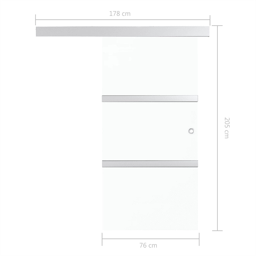Porta Scorrevole Fermi Vetro ESG e Alluminio Argento 76x205 cm 288055
