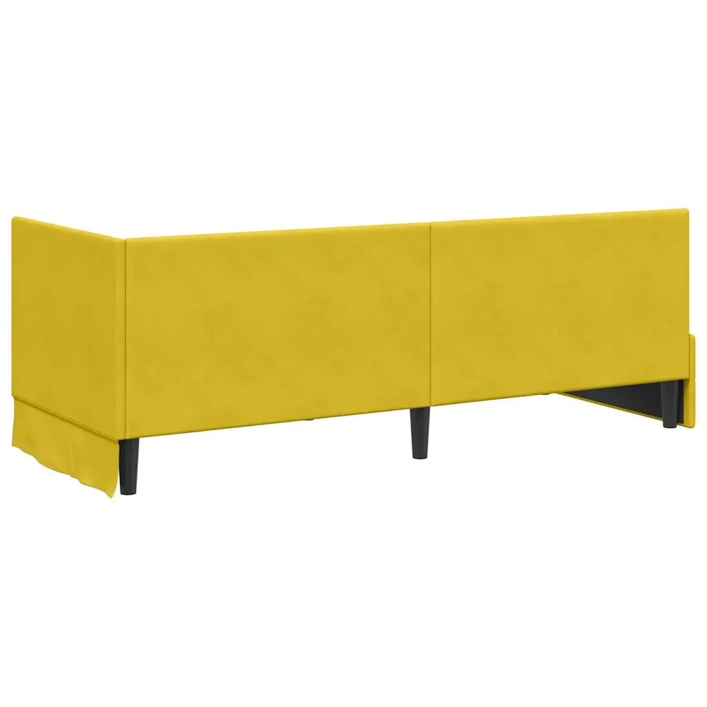 Struttura Letto Angolare con Materasso 2 pz-Giroletto con materasso Giallo Velluto 975104