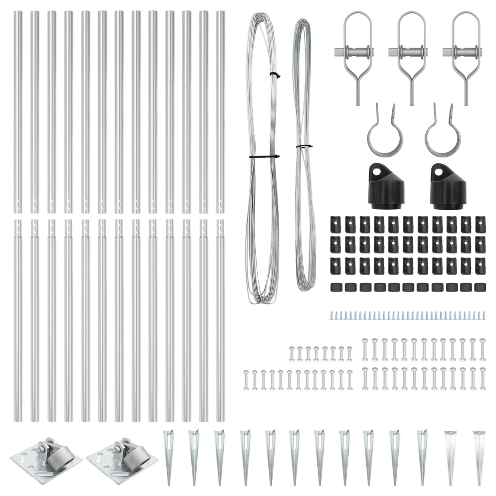 Pali per recinzione con punta 13 pcs Ã˜32 mm 180 cm Acciaio zincato