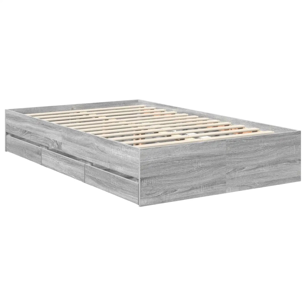 Struttura del letto con cassetto Grigio Sonoma 120 x 190 cm