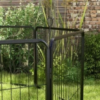 Recinto per Cani a 8 Pezzi Modulabili per Interno ed Esterno, in Acciaio , 80x60 cm, Nero