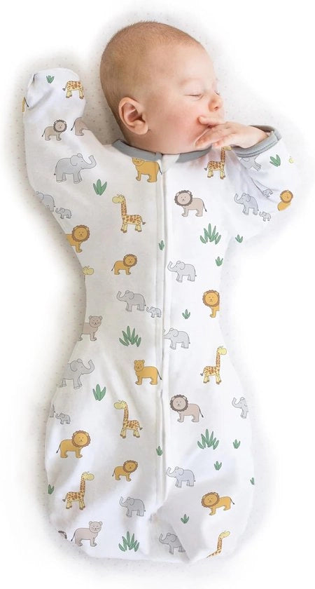 Sacco di Copertura per Neonati con Maniche e Cordoncini - Ideale Coperta per Bambini Nuovi Nati (0-3 mesi)