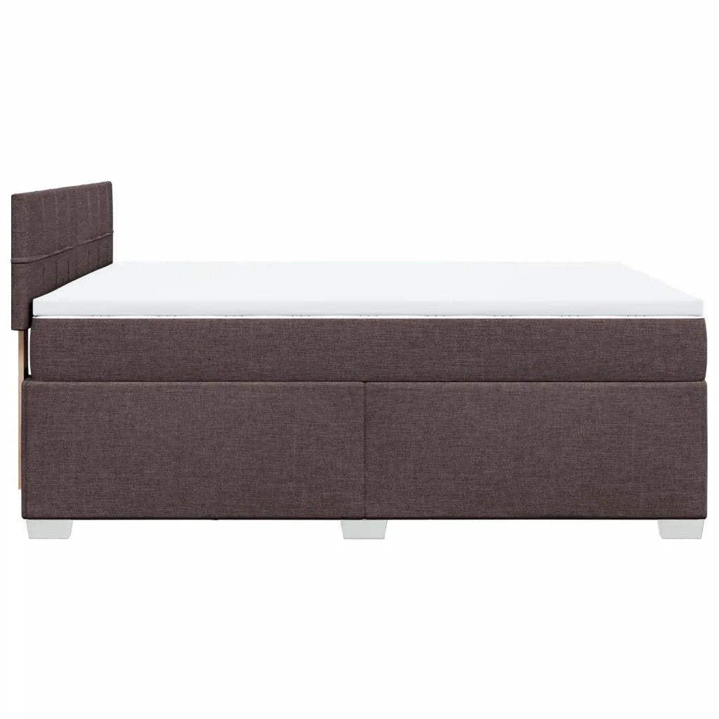 Giroletto a Molle con Materasso Marrone Scuro 160x200cm Tessuto 3285942