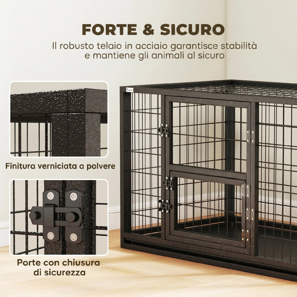 Gabbia per Cani ¨C zephmum ¨C Grigia 94x60x64 cm