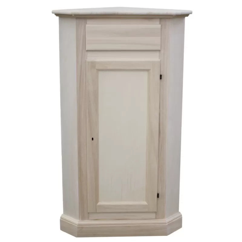 Angolare in legno classico 1 porta 1 cassetto grezzo l.54 x 54 h.130 (5010) - Mobili 2G