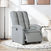 Poltrona Elettrica Reclinabile-Divano Sedia Grigio Chiaro in Tessuto 638473