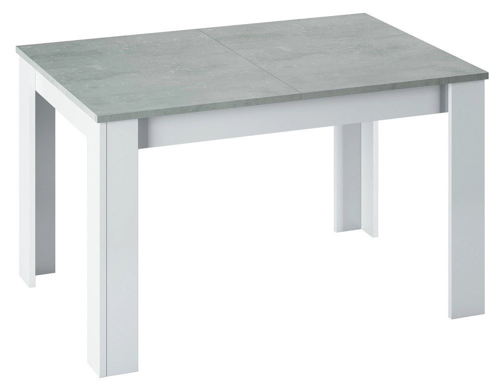 KIT TAVOLO ALLUNGABILE KENDRA CM 90X140/190X78 BIANCO / CEMENTO