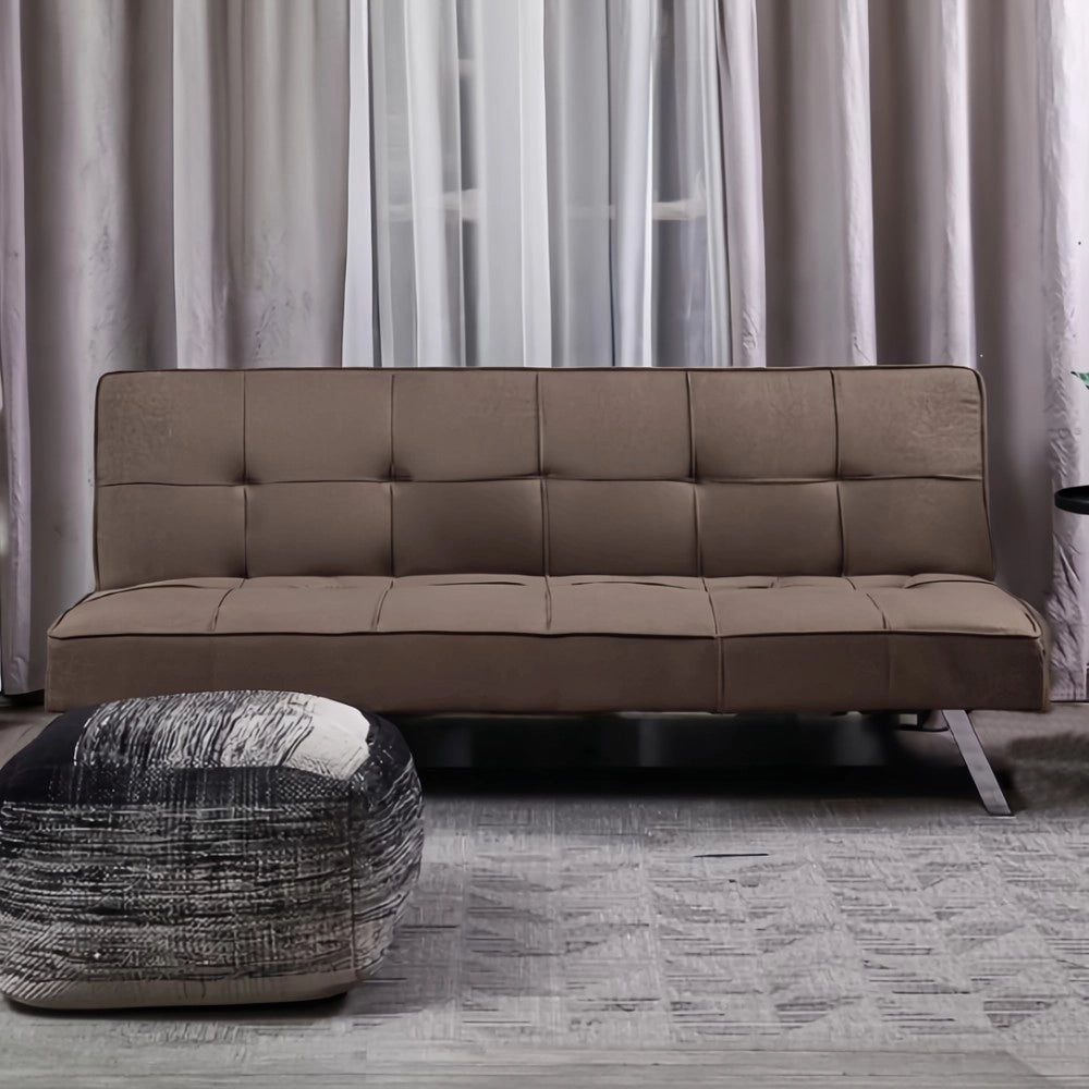Divano click-clack Daynora marrone con funzione letto 168x83x75.5H