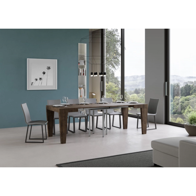 Tavolo allungabile 90x90/246 cm Spimbo - Noce