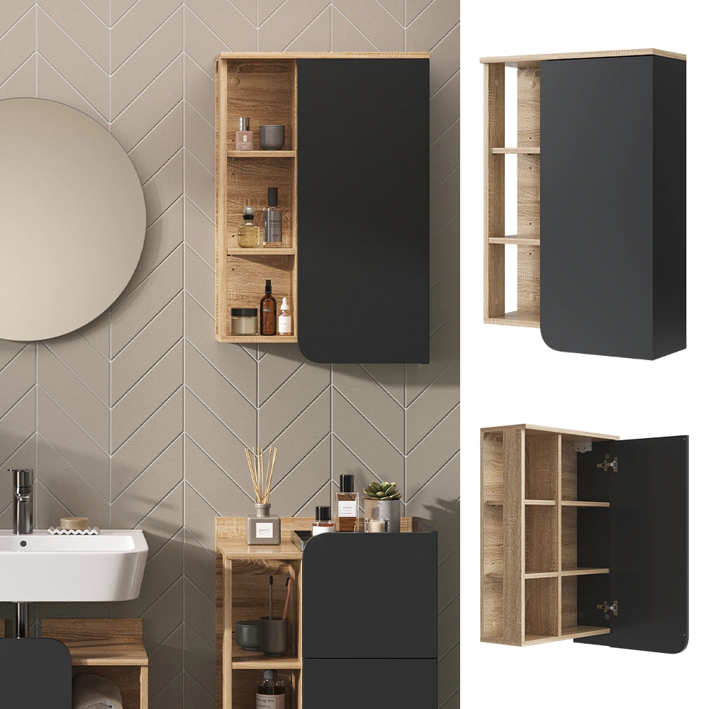 Vicco Mobile bagno Antracite 50 x 75 cm con porta e vani aperti