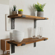 Rende, Mensola 2 Ripiani, 40x14x16h cm Marrone Naturale