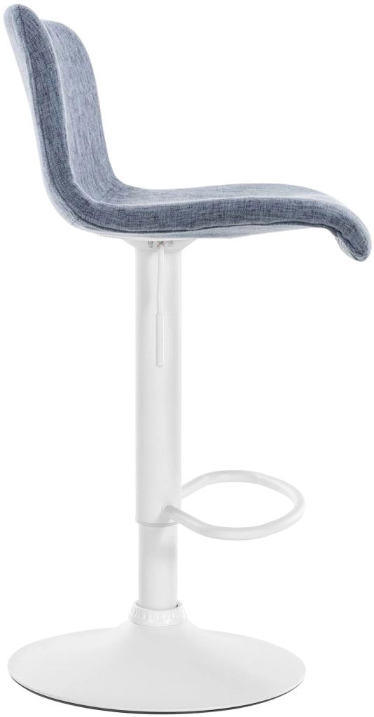 Sgabello HOVER in tessuto blu,Metallo bianco opaco