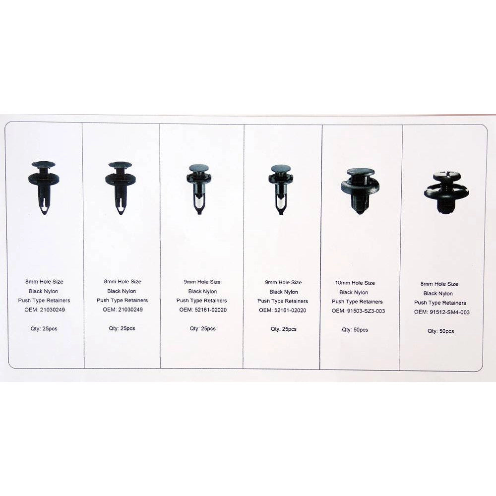 Trade Shop - Kit 200 Pz Plastica Trim Clip Rivetti Clip Fermi Di Spinta Per Auto Paraurti -