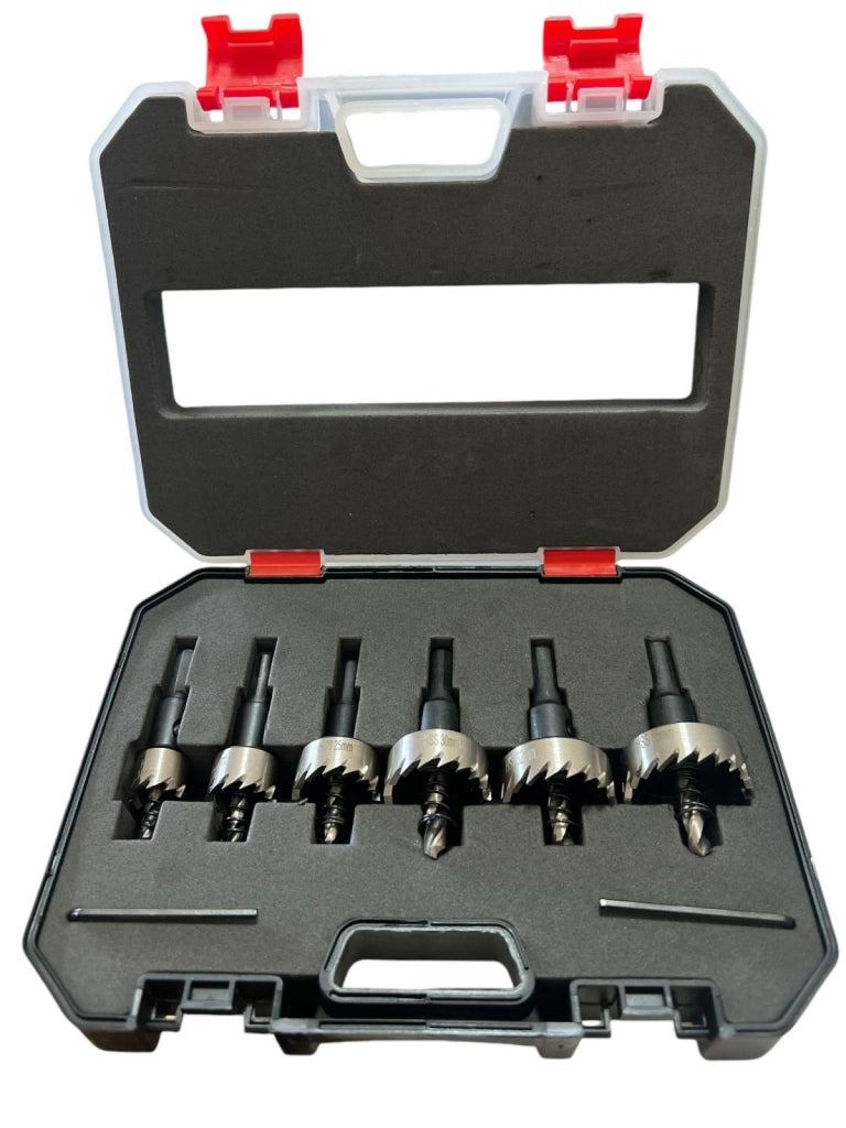 Set Di 6 Frese A Tazza Denti In Metallo Duro Per Ferro Alluminio Da 6 a 35 80240