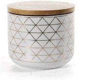 BARATTOLO IN PORCELLANA CON TAPPO IN LEGNO 10 X H8CM