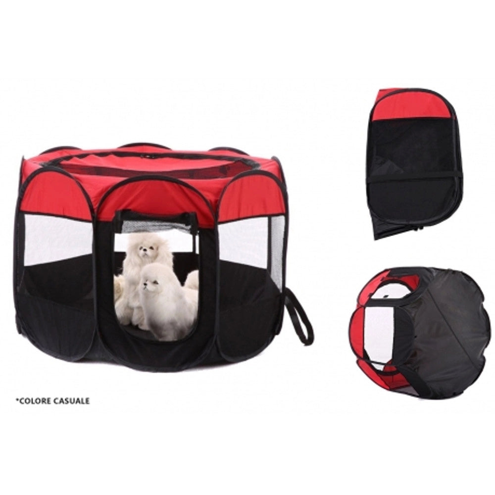 Trade Shop - Tenda Portatile Pieghevole Cani Gatti Cuccia 90x90x60 Cm Zanzariera Con Borsa -