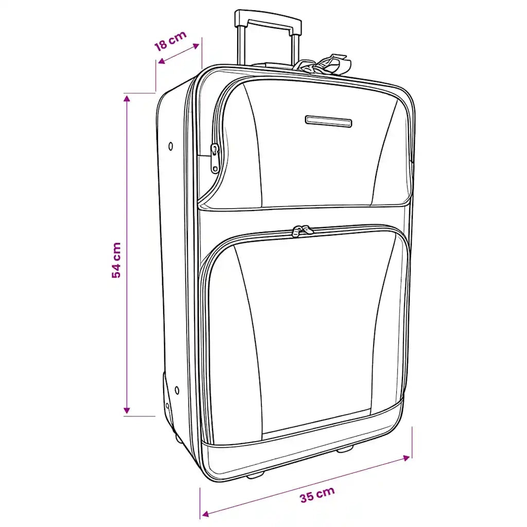 Set da Viaggio Trolley e Borse 5 pz Nero CFW5532576