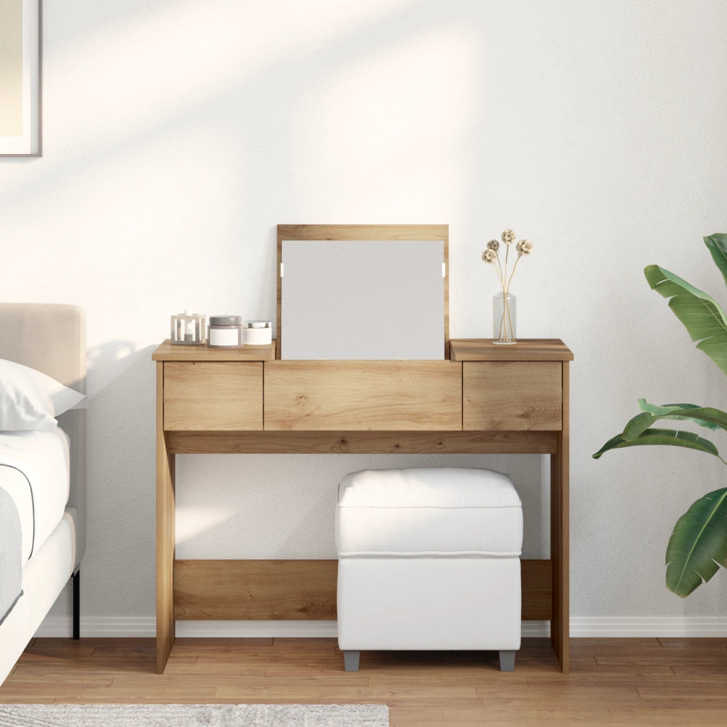 Toeletta con specchio Rovere Artigianale 100x45x76 cm