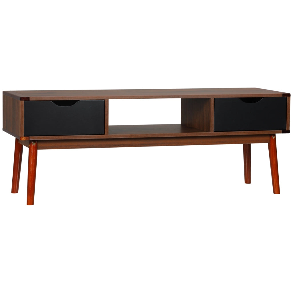 Mobile TV Moderno con 2 Cassetti e Compartimento Aperto ¨C zephmum ¨C Marrone 122x39x46 cm