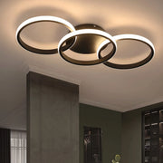 ZMH Lampada da soffitto plafoniera LED 3 anelli nera 3000K moderna per cucina soggiorno corridoio