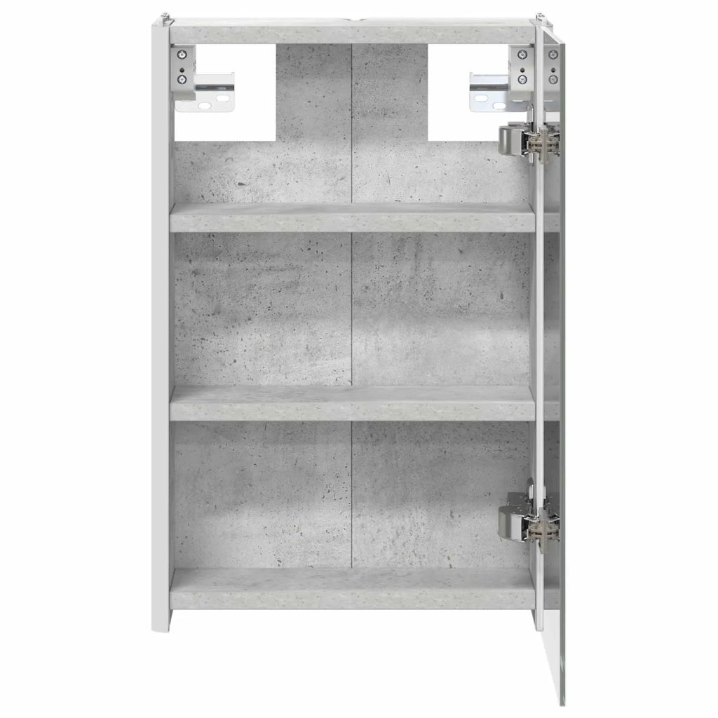 Mobiletto per specchio da bagno Grigio cemento 889218