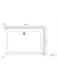Box Doccia Battente e Parete Fissa Laterale Vetro Temperato 8 mm Easy-clean Reversibile PORTA 82-84 + FISSA 68,5-70,5