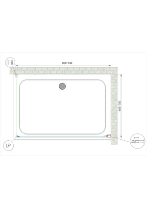 Box Doccia Battente e Parete Fissa Laterale Vetro Temperato 8 mm Easy-clean Reversibile PORTA 82-84 + FISSA 68,5-70,5