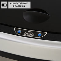 Easycomfort Pattumiera Cestino Bidone con Coperchio a Sensore ad Infrarossi per Cucina Bagno Capacità 58L in Acciaio ABS 40.9 × 28.9 × 68cm