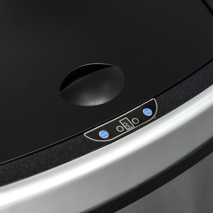 Easycomfort Pattumiera Cestino Bidone con Coperchio a Sensore ad Infrarossi per Cucina Bagno Capacità 58L in Acciaio ABS 40.9 × 28.9 × 68cm