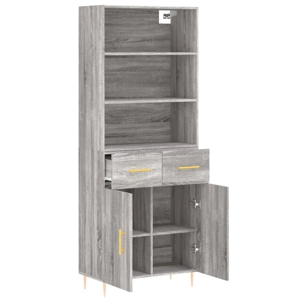 Credenza Grigio Sonoma 69,5x34x180 cm in Legno Multistrato 3200511