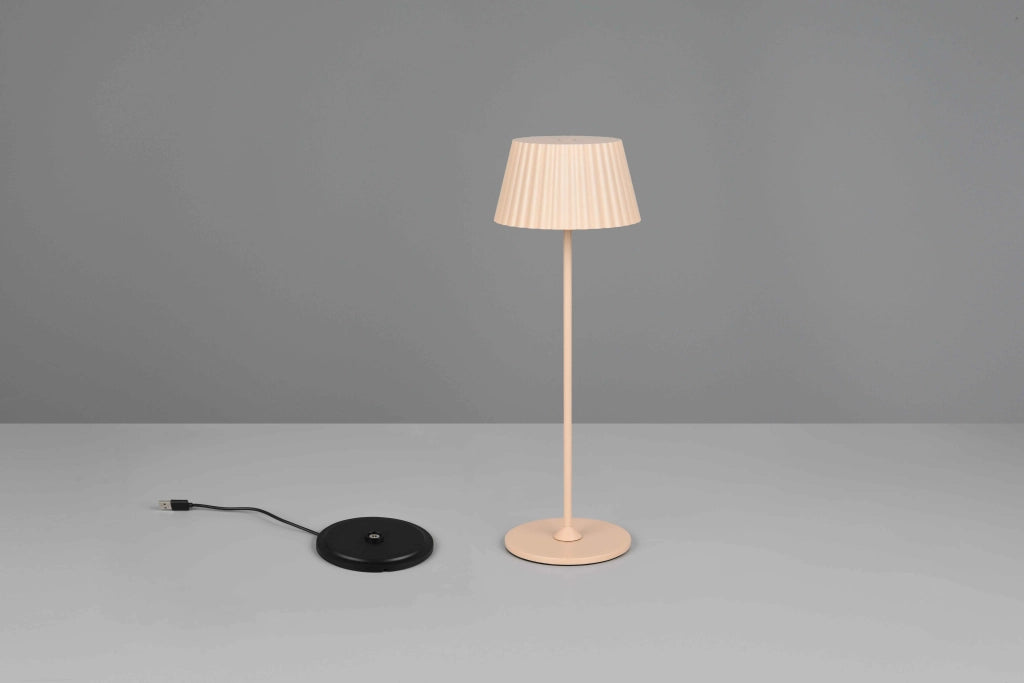 Lampada da tavolo LED ricaricabile, metallo, sabbia, H 40 cm, Suarez