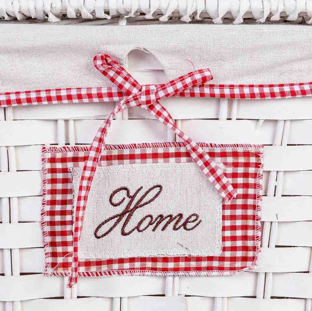 Cesto portabiancheria in vimini grigio 32x32x28h cm