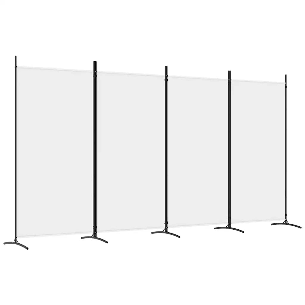 Divisorio Ambienti | Divider per stanze | Paravento a 4 Pannelli Bianco 346x180 cm Tessuto