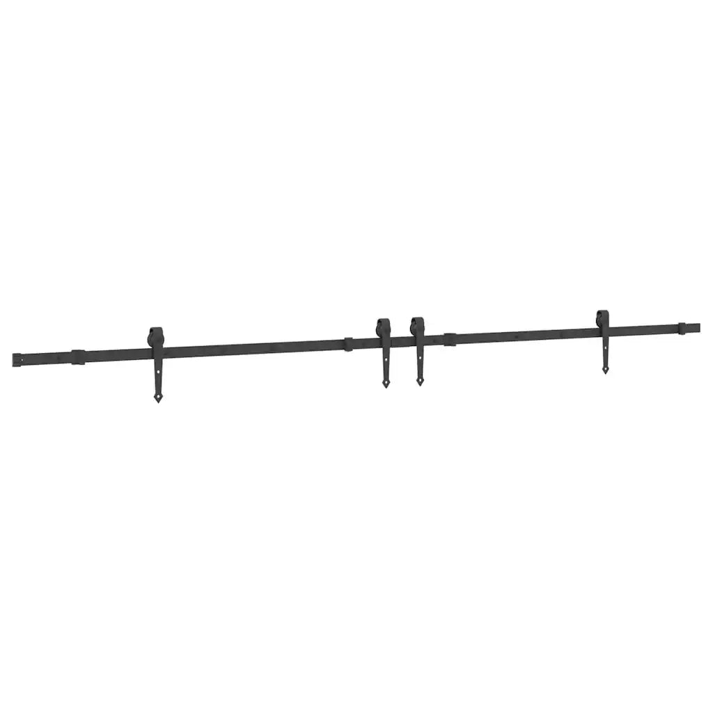 Kit di Binari per Porte Scorrevoli 305 cm Acciaio Nero 3295781