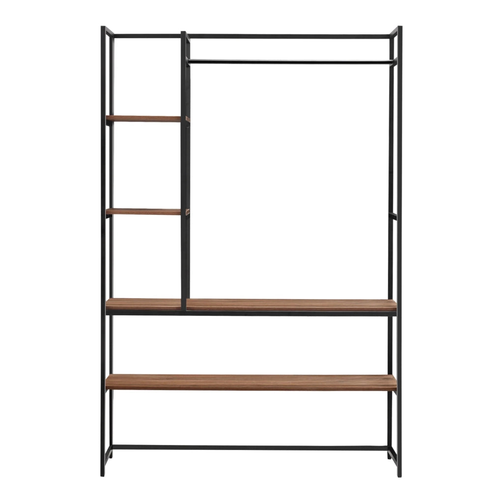 Appendiabiti in metallo e MDF 180 x 120 x 40 cm effetto noce canaletto 03_0008134