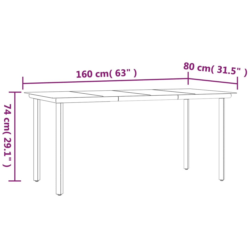 Set da Pranzo da Giardino 5 pz Nero con Cuscini in Polyrattan