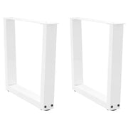 Set di 2 gambe regolabili per tavolino da caffè a forma di V 60 x 42 x 43 cm stile moderno acciaio bianco 02_0056921
